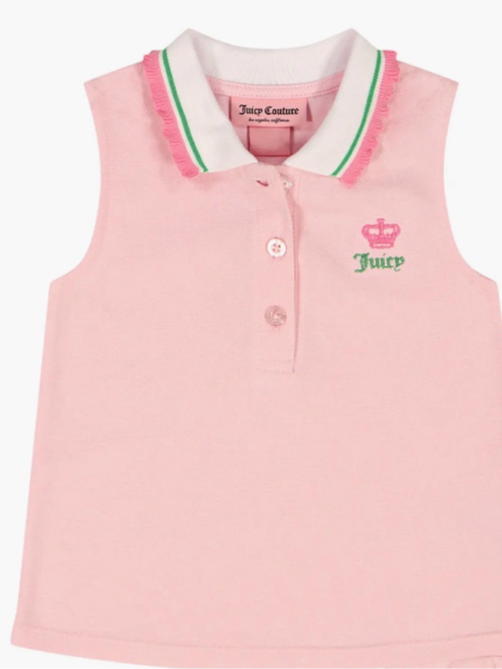 Juicy Couture Girls' Pink Sleeveless Polo Tank sz 8-10
